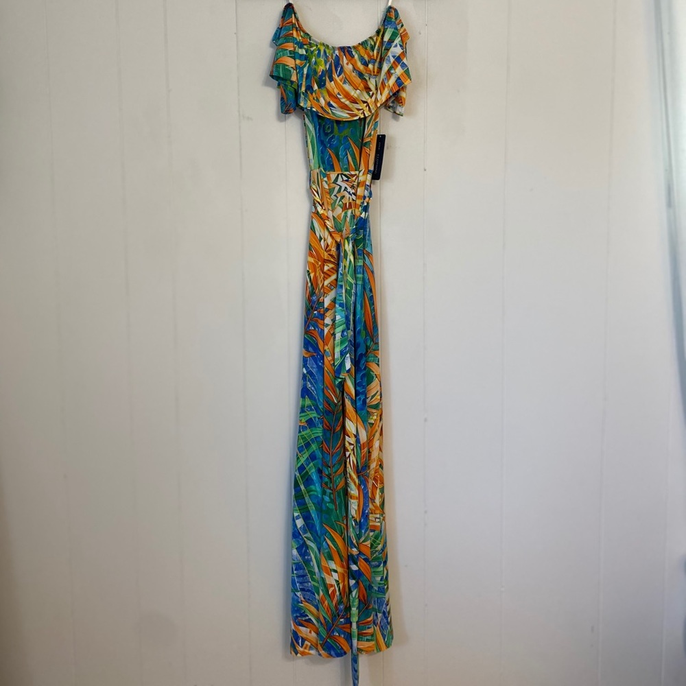 BNWT tropical off the shoulder maxi dress
